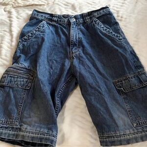 Men's Blue Denim Cargo Shorts
